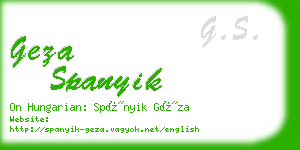 geza spanyik business card